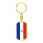 Paraguay Flag Swivel Keychain Dog Tag Stainless Steel or 18k Gold-Express Your Love Gifts