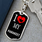 Parakeet Bird Lover Keyring Keychain Stainless Steel or 18k Gold-Express Your Love Gifts