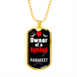 Parakeet Bird Necklace Stainless Steel or 18k Gold Dog Tag 24" Chain-Express Your Love Gifts