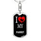 Parrot Bird Lover Keyring Keychain Stainless Steel or 18k Gold-Express Your Love Gifts