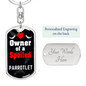 Parrotlet Bird Keychain Stainless Steel or 18k Gold Dog Tag Keyring-Express Your Love Gifts