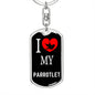 Parrotlet Bird Lover Keyring Keychain Stainless Steel or 18k Gold-Express Your Love Gifts