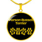 Parson Russell Terrier Mama Circle Necklace Stainless Steel or 18k Gold 18-22" Dog Owner Lover-Express Your Love Gifts
