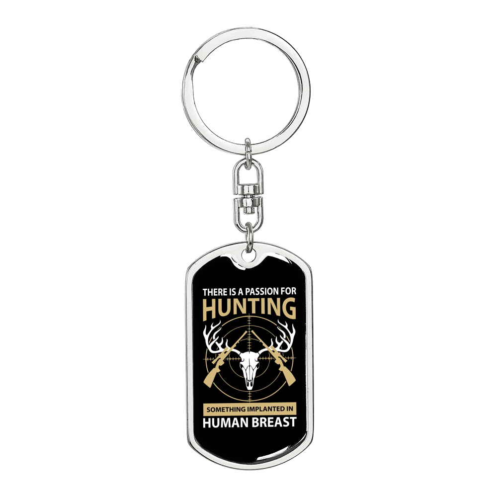 Passion For Hunter'S Keychain Gift Stainless Steel or 18k Gold Dog Tag Keyring-Express Your Love Gifts