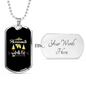 Passionate For Wildlife Hunting Necklace Stainless Steel or 18k Gold Dog Tag 24"-Express Your Love Gifts