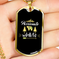 Passionate For Wildlife Hunting Necklace Stainless Steel or 18k Gold Dog Tag 24"-Express Your Love Gifts