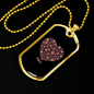 Paw Heart Necklace Stainless Steel or 18k Gold Dog Tag 24" Chain-Express Your Love Gifts
