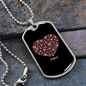 Paw Heart Necklace Stainless Steel or 18k Gold Dog Tag 24" Chain-Express Your Love Gifts