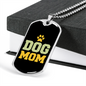 Paws Dog Mom Necklace Stainless Steel or 18k Gold Dog Tag 24" Chain-Express Your Love Gifts