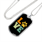 Paws Love Necklace Stainless Steel or 18k Gold Dog Tag 24" Chain-Express Your Love Gifts