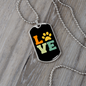 Paws Love Necklace Stainless Steel or 18k Gold Dog Tag 24" Chain-Express Your Love Gifts