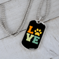 Paws Love Necklace Stainless Steel or 18k Gold Dog Tag 24" Chain-Express Your Love Gifts