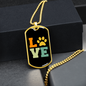 Paws Love Necklace Stainless Steel or 18k Gold Dog Tag 24" Chain-Express Your Love Gifts