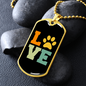 Paws Love Necklace Stainless Steel or 18k Gold Dog Tag 24" Chain-Express Your Love Gifts