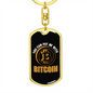 Pay Me With Bitcoin Crypto Keychain Stainless Steel or 18k Gold Dog Tag Keyring-Express Your Love Gifts