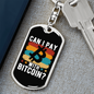 Pay With Bitcoin Crypto Keychain Stainless Steel or 18k Gold Dog Tag Keyring-Express Your Love Gifts