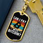 Pay With Bitcoin Crypto Keychain Stainless Steel or 18k Gold Dog Tag Keyring-Express Your Love Gifts