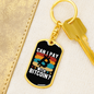 Pay With Bitcoin Crypto Keychain Stainless Steel or 18k Gold Dog Tag Keyring-Express Your Love Gifts