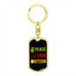 Peace Love Bitcoin Crypto Keychain Stainless Steel or 18k Gold Dog Tag Keyring-Express Your Love Gifts