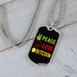 Peace Love Bitcoin Crypto Necklace Stainless Steel or 18k Gold Dog Tag 24" Chain-Express Your Love Gifts