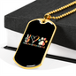 Peace Love Rescue Pets Necklace Stainless Steel or 18k Gold Dog Tag 24" Chain-Express Your Love Gifts