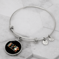Peace Lover Rescue Cat Bracelet Stainless Steel or 18k Gold Circle Bangle-Express Your Love Gifts