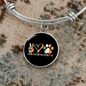 Peace Lover Rescue Cat Bracelet Stainless Steel or 18k Gold Circle Bangle-Express Your Love Gifts