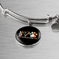 Peace Lover Rescue Cat Bracelet Stainless Steel or 18k Gold Circle Bangle-Express Your Love Gifts