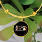 Peace Lover Rescue Cat Bracelet Stainless Steel or 18k Gold Circle Bangle-Express Your Love Gifts