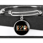 Peace Lover Rescue Cat Bracelet Stainless Steel or 18k Gold Circle Bangle-Express Your Love Gifts