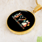 Peace Lover Rescue Cat Circle Necklace Stainless Steel or 18k Gold 18-22"-Express Your Love Gifts