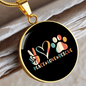 Peace Lover Rescue Cat Circle Necklace Stainless Steel or 18k Gold 18-22"-Express Your Love Gifts