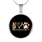 Peace Lover Rescue Cat Circle Necklace Stainless Steel or 18k Gold 18-22"-Express Your Love Gifts