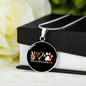 Peace Lover Rescue Cat Circle Necklace Stainless Steel or 18k Gold 18-22"-Express Your Love Gifts