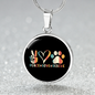 Peace Lover Rescue Cat Circle Necklace Stainless Steel or 18k Gold 18-22"-Express Your Love Gifts