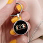 Peace Lover Rescue Cat Circle Necklace Stainless Steel or 18k Gold 18-22"-Express Your Love Gifts