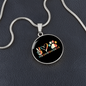 Peace Lover Rescue Cat Circle Necklace Stainless Steel or 18k Gold 18-22"-Express Your Love Gifts