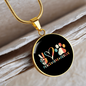 Peace Lover Rescue Cat Circle Necklace Stainless Steel or 18k Gold 18-22"-Express Your Love Gifts