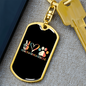 Peace Lover Rescue Cat Keychain Stainless Steel or 18k Gold Dog Tag Keyring-Express Your Love Gifts