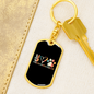 Peace Lover Rescue Cat Keychain Stainless Steel or 18k Gold Dog Tag Keyring-Express Your Love Gifts