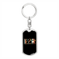 Peace Lover Rescue Cat Keychain Stainless Steel or 18k Gold Dog Tag Keyring-Express Your Love Gifts