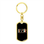 Peace Lover Rescue Cat Keychain Stainless Steel or 18k Gold Dog Tag Keyring-Express Your Love Gifts
