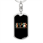 Peace Lover Rescue Cat Keychain Stainless Steel or 18k Gold Dog Tag Keyring-Express Your Love Gifts