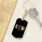 Peace Lover Rescue Cat Keychain Stainless Steel or 18k Gold Dog Tag Keyring-Express Your Love Gifts