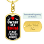 Peach-Fronted Conure Bird Keychain Stainless Steel or 18k Gold Dog Tag Keyring-Express Your Love Gifts