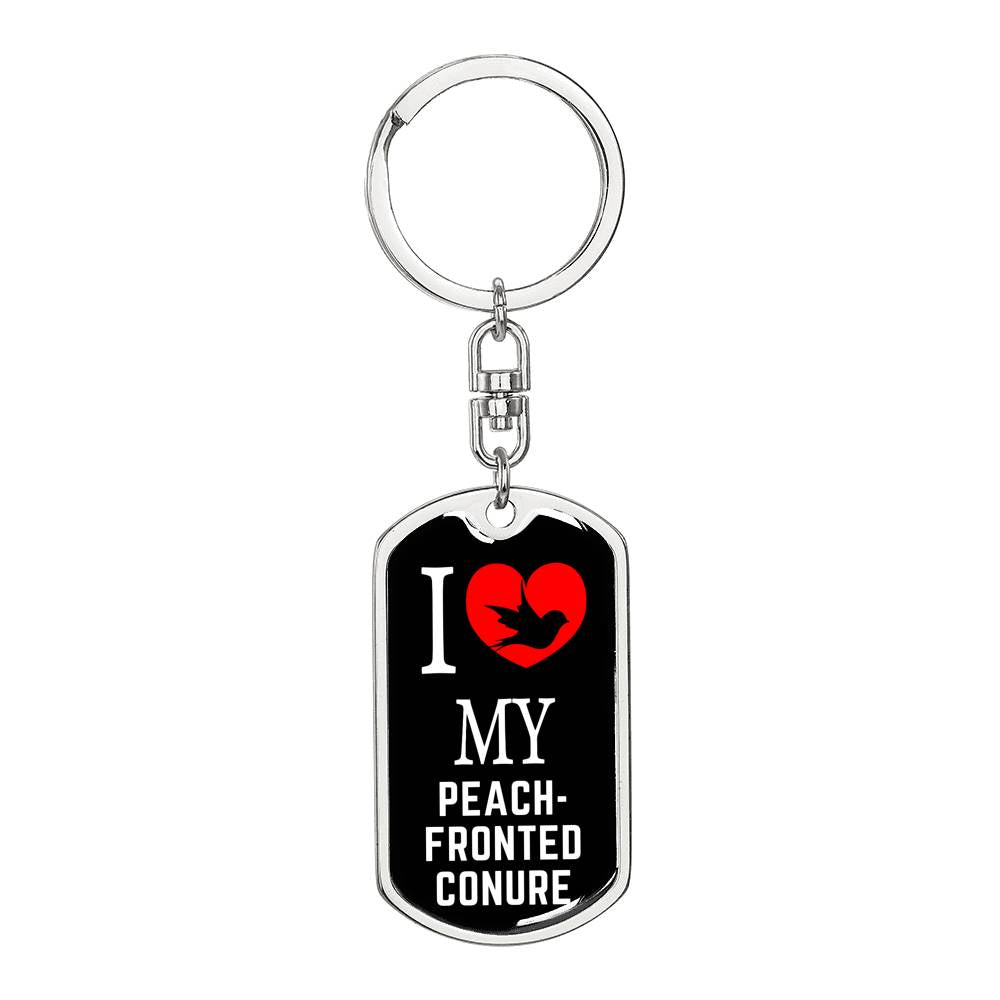 Peachfronted Conure Bird Lover Keyring Keychain Stainless Steel or 18k Gold-Express Your Love Gifts