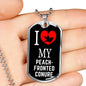 Peachfronted Conure Necklace Stainless Steel or 18k Gold Dog Tag 24" Chain-Express Your Love Gifts