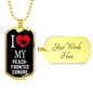 Peachfronted Conure Necklace Stainless Steel or 18k Gold Dog Tag 24" Chain-Express Your Love Gifts