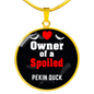 Pekin Duck Bird Owner Necklace Circle Pendant Stainless Steel or 18k Gold 18-22"-Express Your Love Gifts