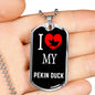 Pekin Duck Necklace Stainless Steel or 18k Gold Dog Tag 24" Chain-Express Your Love Gifts